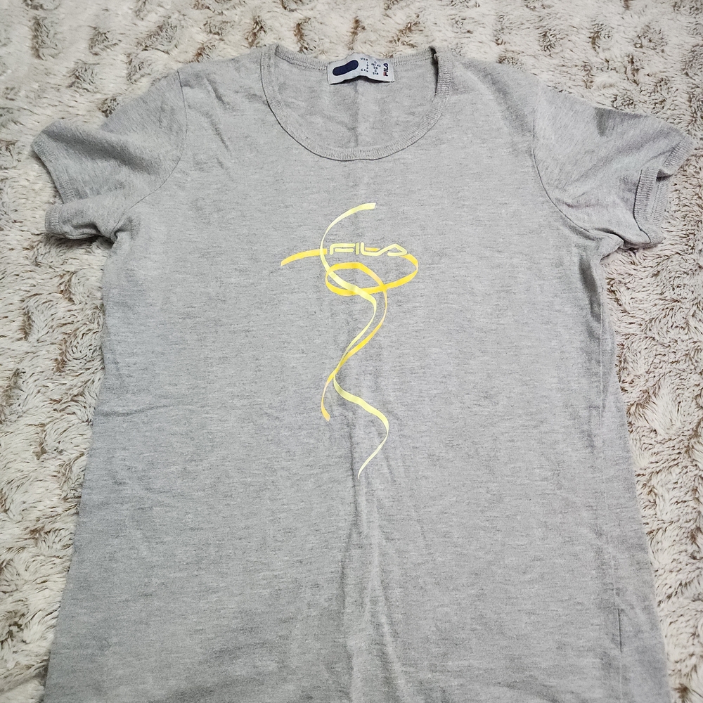 Fila Gray T-Shirt with Yellow Design
